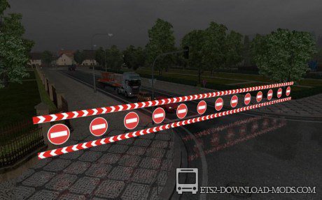 Мод «Road closed and warning Sign» для Euro Truck Simulator 2 1.11.1