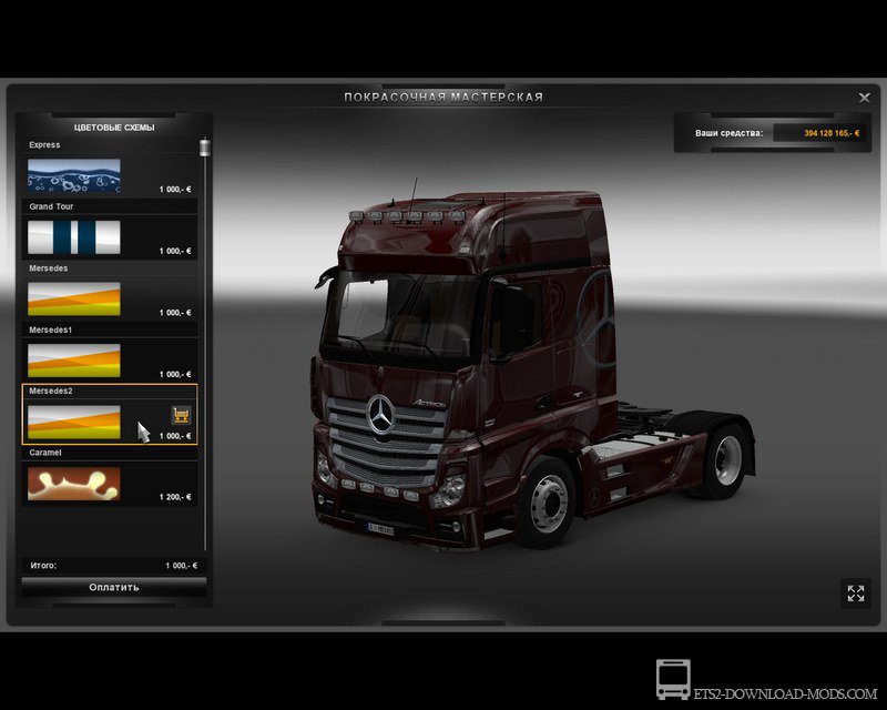 Мод на грузовик Mercedes Actros MP4 v4.0 для Euro Truck Simulator 2 1.9.22 + прицеп