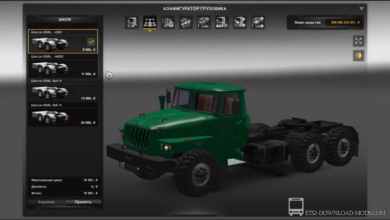 Скачать мод на грузовик Урал 43202 для Euro Truck Simulator 2 1.12.1