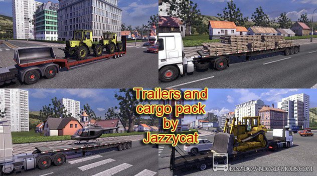 Скачать мод Пак прицепов и грузов v2.9 от Jazzycat для Euro Truck Simulator 2 1.14