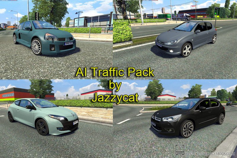 Скачать мод на трафик AI Traffic Pack v1.8 by Jazzycat для Euro Truck Simulator 2 1.13