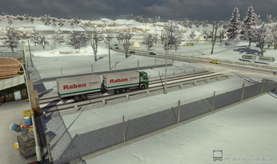 Скачать мод New Wintermod (Risk of Slipping) для Euro Truck Simulator 2 1.14