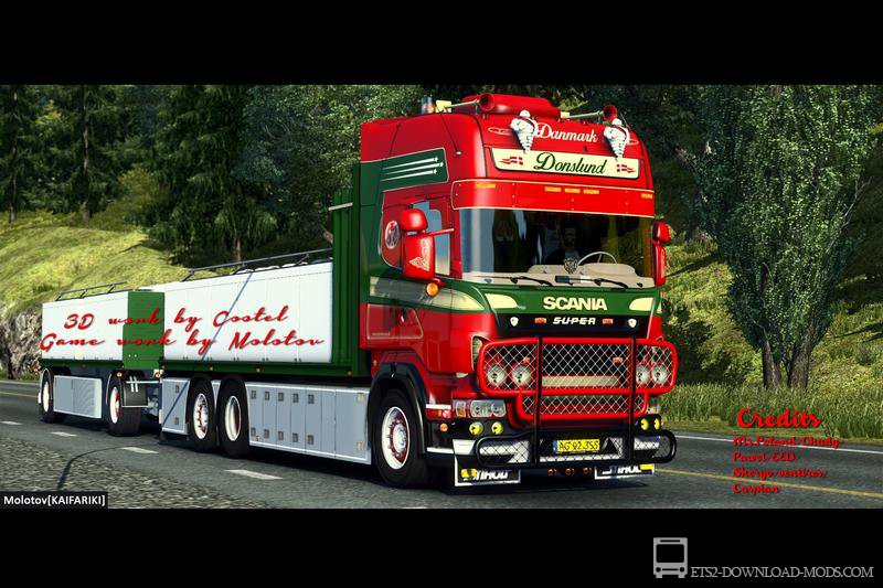 Скачать мод на грузовик Scania R560 Donslund для Euro Truck Simulator 2 1.16.2