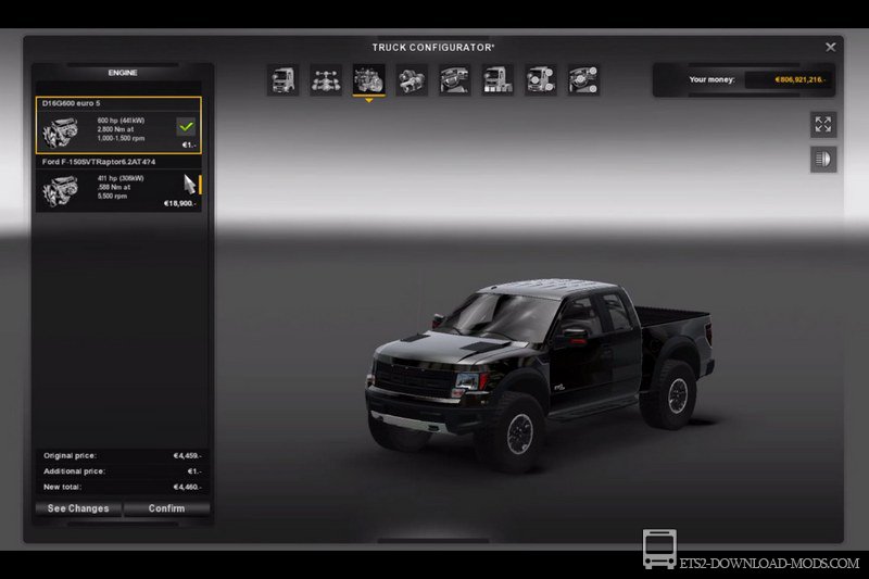 Скачать мод на автомобиль Ford F150 Raptor SVT для Euro Truck Simulator 2 1.16