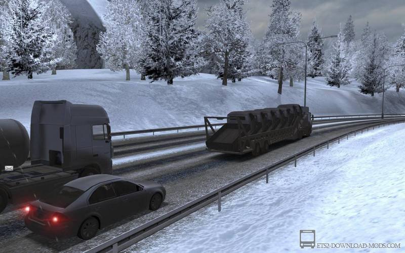 Погодный мод «Зима» для Euro Truck Simulator 2