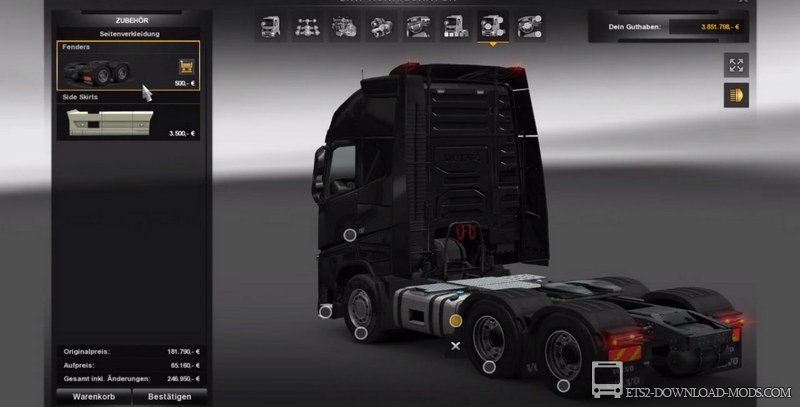 Скачать мод на грузовик Volvo FH16 для Euro Truck Simulator 2 (ETS 2)