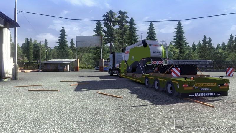 Скачать мод на прицеп с грузом Claas Lexion 770 для Euro Truck Simulator 2 1.10.1 (ETS 2)