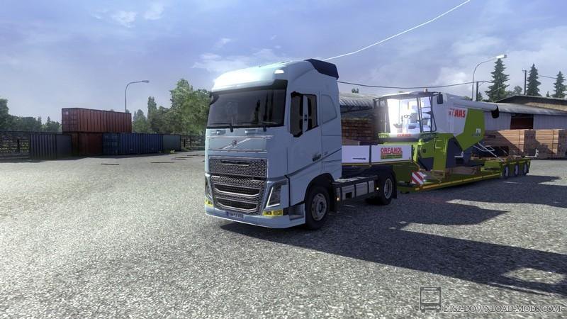 Скачать мод на прицеп с грузом Claas Lexion 770 для Euro Truck Simulator 2 1.10.1 (ETS 2)