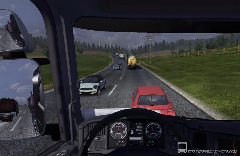 Мод на увеличение интенсивности движения Трафика для Euro Truck Simulator 2 1.9.22