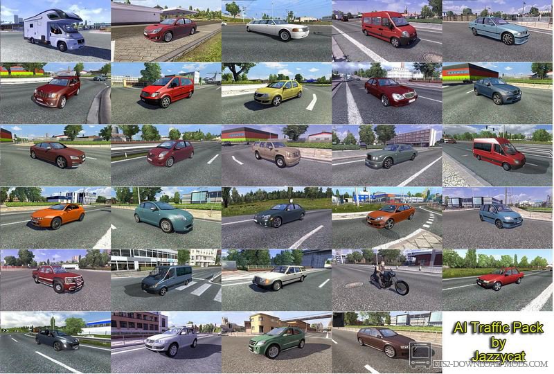 Скачать мод на трафик "Пак легкового траффика v1.4.1" для Euro Truck Simulator 2 1.9.22 (ETS 2)