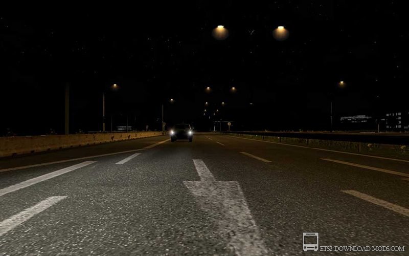 Скачать мод на свет «TRUE Lights AI cars vers 5.4» для Euro Truck Simulator 2 1.11.1 (ETS 2)