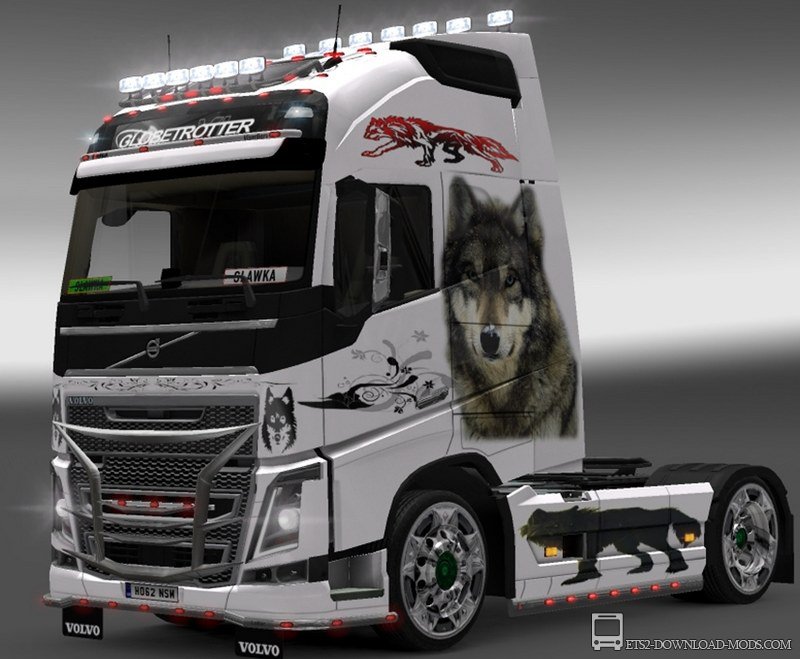Скачать мод на скин «Volvo 2013 - Wolf» для Euro Truck Simulator 2 1.10.1 (ETS 2)