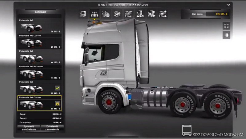 Грузовик Scania Euro 6 V8 для Euro Truck Simulator 2 1.11.1 + Трейлер