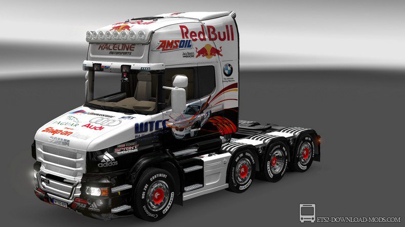 Скачать мод на скин «Racing Combo Pack» для Euro Truck Simulator 2 1.10.1 (ETS 2) + Трейлер