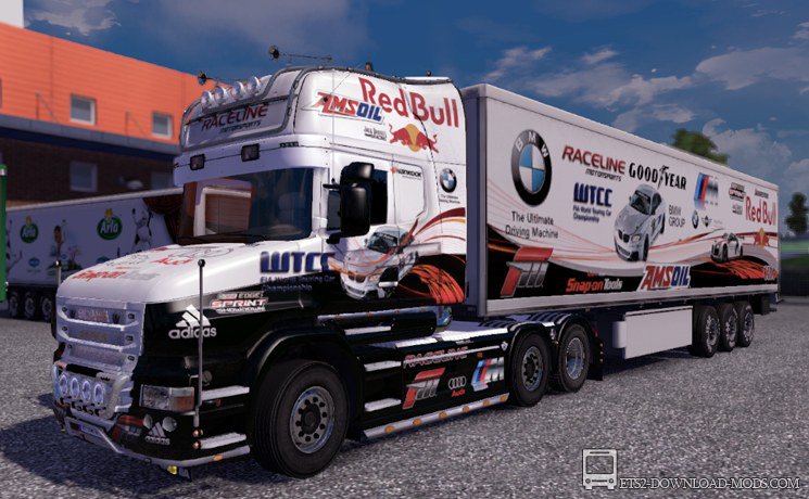 Скин «Racing Combo Pack» для Euro Truck Simulator 2 1.10.1 + Трейлер