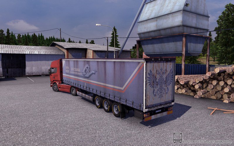 Старый прицеп «Почта России» для Euro Truck Simulator 2 1.10.1