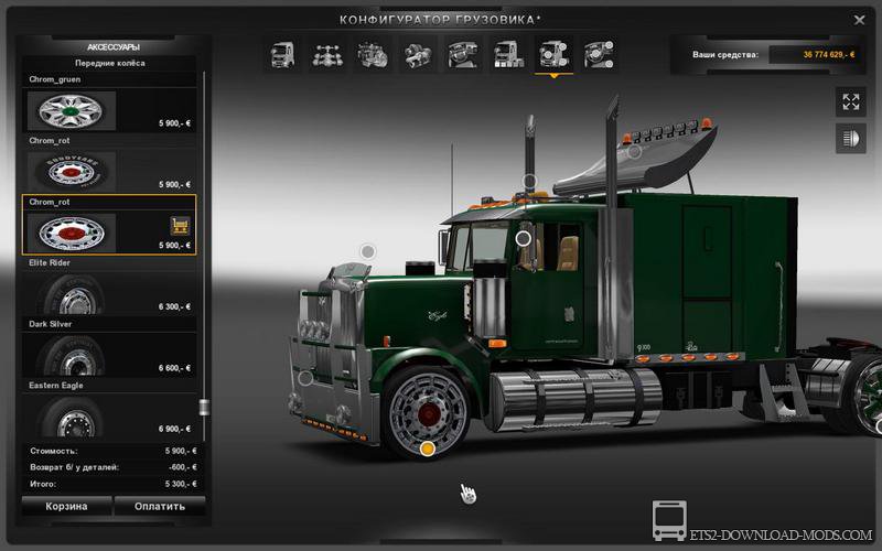 Колеса и диски для всех грузовиков для Euro Truck Simulator 2 1.8.2.5