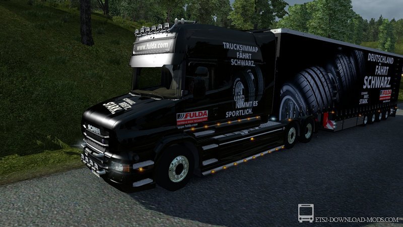 Скачать мод на скин Scania T Fulda для Euro Truck Simulator 2 1.10.1 (ETS 2) + Прицеп