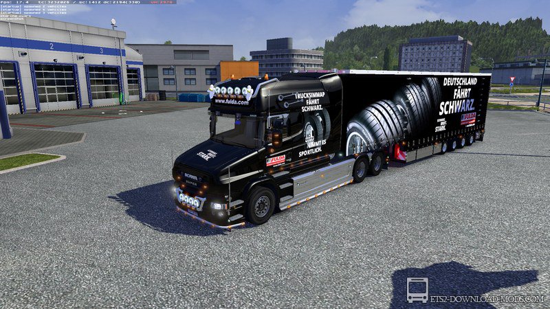 Скин Scania T Fulda для Euro Truck Simulator 2 1.10.1 + Прицеп