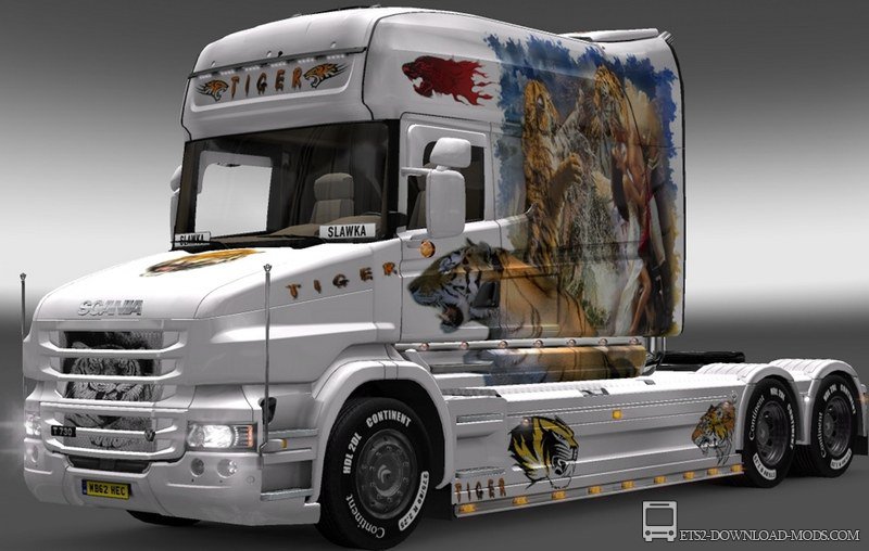 Скин «Scania T Longline - Tiger» для Euro Truck Simulator 2 1.8.2.5
