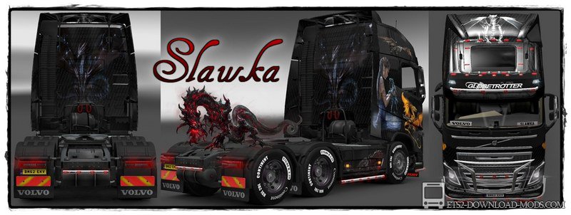Скачать мод на скин «Volvo FH16-2013 - Дракон» для Euro Truck Simulator 2 1.10.1 (ETS 2)