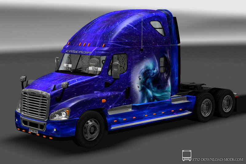 Скачать мод на 2 скина для Freightliner Cascadia для Euro Truck Simulator 2 1.10.1 (ETS 2) + Двигатель 1800 л.с.