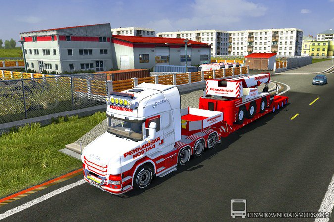 Прицеп Pekka Niska Crane + скин на Scania T для Euro Truck Simulator 2 1.11.1