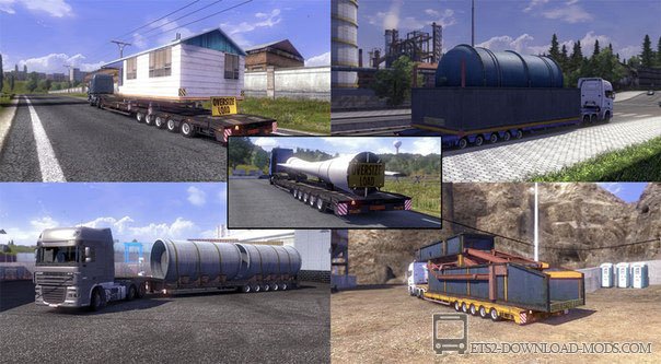 Прицепы Oversize Load v2.0 для Euro Truck Simulator 2 1.11.1