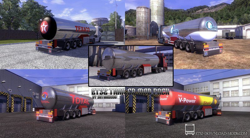 Прицепы Хромированные цистерны для Euro Truck Simulator 2 1.11.1