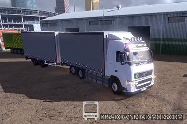 Скачать мод на грузовик Volvo FH13 Tandem + прицеп v2.0 для Euro Truck Simulator 2 1.12.1