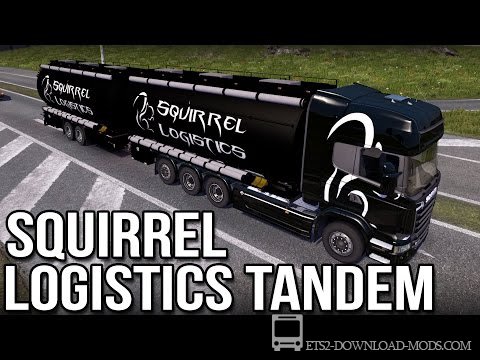 Скачать мод на тандем прицеп Squirrel Logistics для Euro Truck Simulator 2 1.12.1 + Скин