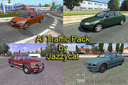 Скачать мод на Пак легкового траффика v1.7 от Jazzycat для Euro Truck Simulator 2 1.12.1