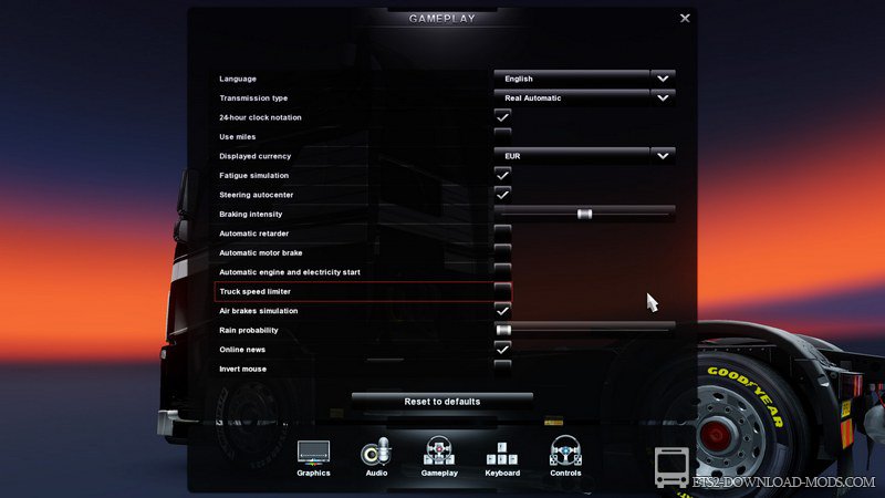 Скачать мод на реалистичную физику v10.0 для Euro Truck Simulator 2 1.12.1 (ETS 2, С грузом по Европе 3)