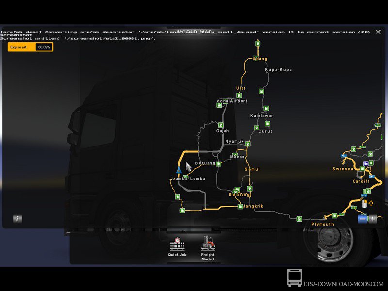 Скачать мод Экстремальная карта Индонезии под TSM 5.1.2 для Euro Truck Simulator 2 1.11.1 (ETS 2, С грузом по Европе 3)