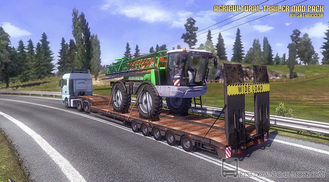 Скачать мод на прицепы Сельскохозяйственная техника 1.1 для Euro Truck Simulator 2 1.13 (ETS 2, С грузом по Европе 3)