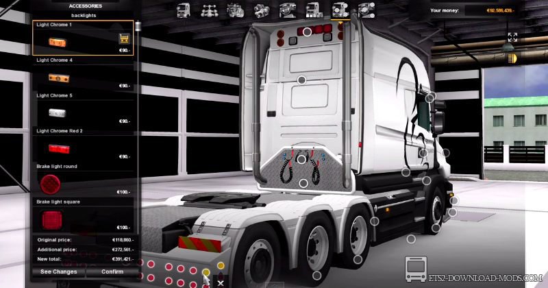 Скачать мод на грузовик Scania T v1.4.2 для Euro Truck Simulator 2 1.12.1 (ETS 2 1.12.1, С грузом по Европе 3)