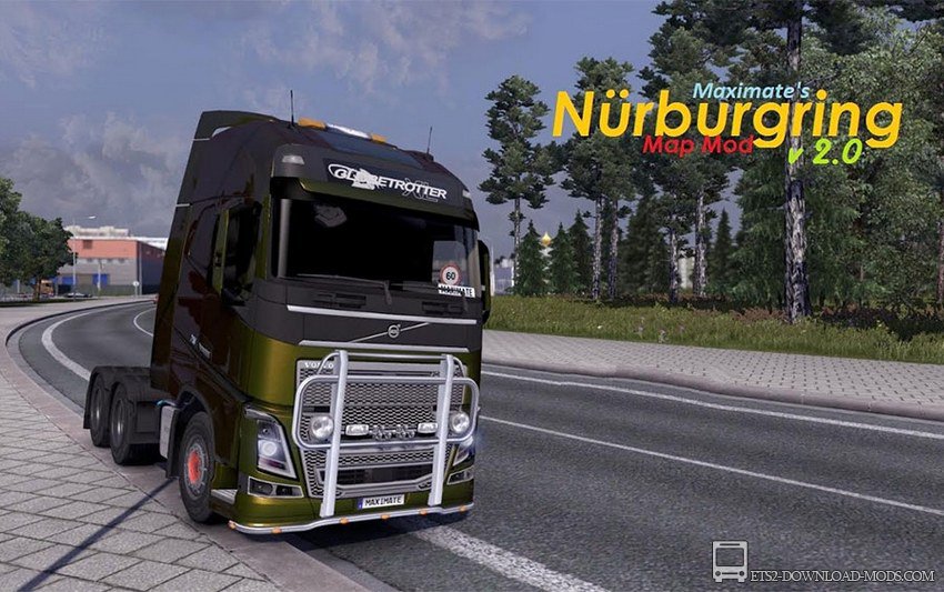 Скачать мод на карту Nurburgring v2 для Euro Truck Simulator 2 1.15
