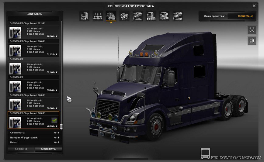 Скачать мод на грузовик Volvo VNL 780 Reworked v 3.0 для Euro Truck Simulator 2 1.14