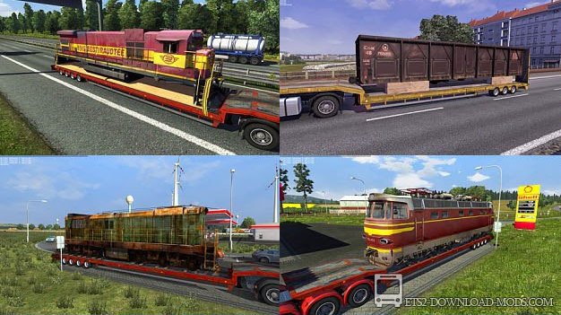 Скачать мод Пак прицепов с железнодорожной техникой v1.5.1 от Jazzycat для Euro Truck Simulator 2 1.14