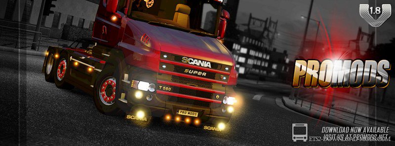 Скачать мод на карту ProMods 1.84 для Euro Truck Simulator 2 1.16 (ETS 2 1.16, С грузом по Европе 3)