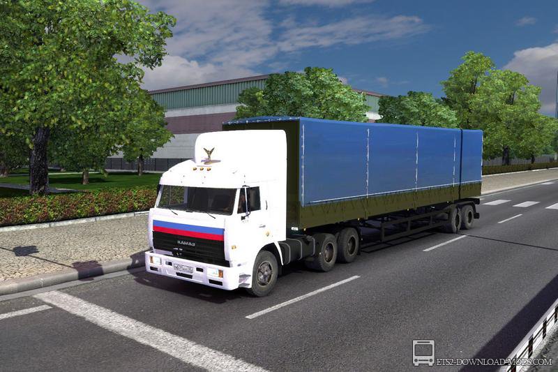 Мод на грузовик Камаз 54115 из Дальнобойщиков с набором прицепов для Euro Truck Simulator 2 1.16