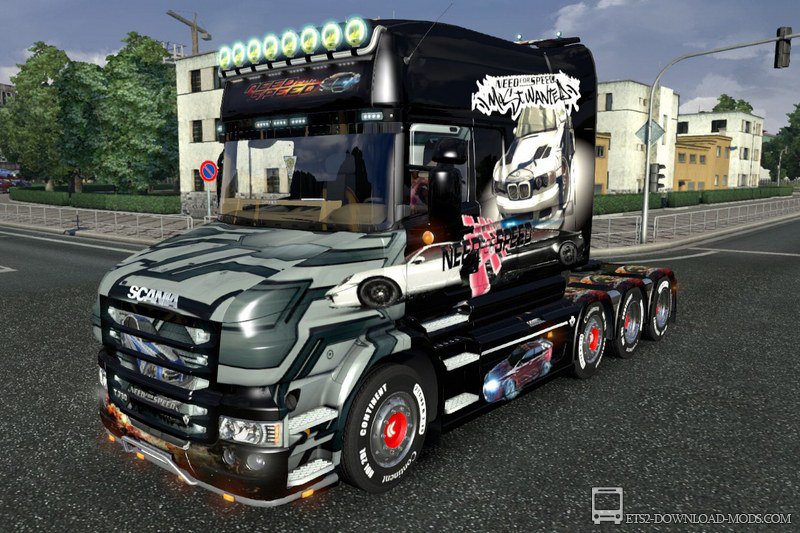 Скачать мод на скин-пак NFS Most Wanted для Euro Truck Simulator 2 1.16 (ETS 2 1.16, С грузом по Европе 3)