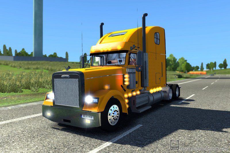 Скачать мод на грузовик Freightliner Classic 120 для Euro Truck Simulator 2 1.16