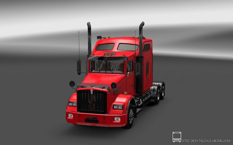 Скачать мод на грузовик Kenworth T800 v2 + Звук для Euro Truck Simulator 2 1.18 (грузовик для ETS 2 1.18, ЕТС 2 1.18)