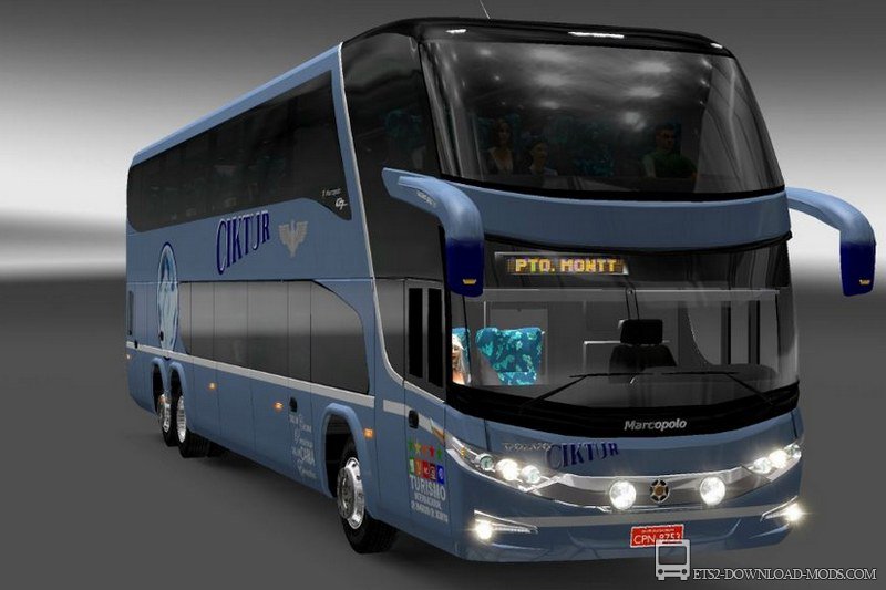 Скачать мод на автобус Marcopolo G7 6x2 Volvo для Euro Truck Simulator 2 1.18 (автобус для ETS 2 1.18, ЕТС 2 1.18)