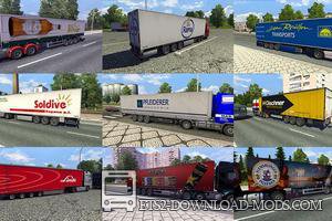 Скачать мод на пак прицепов и грузов от Jazzycat v3.4 для Euro Truck Simulator 2 1.18