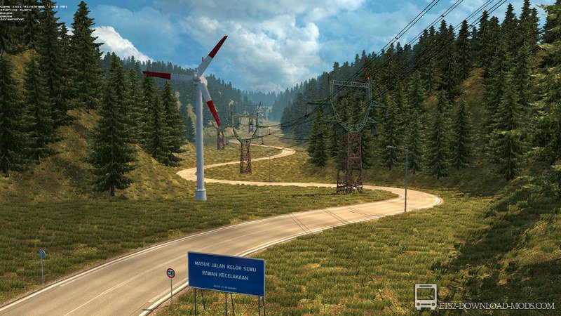Карта Индонезии Panjelajers Indo Map v1.1 для Euro Truck Simulator 2 (карта Индонезии для ETS 2 1.20)