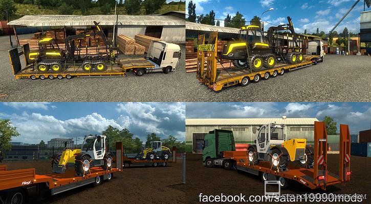 Набор прицепов с техникой v3.9 для Euro Truck Simulator 2 (Trailer Mod Pack v3.9 для ETS 2)