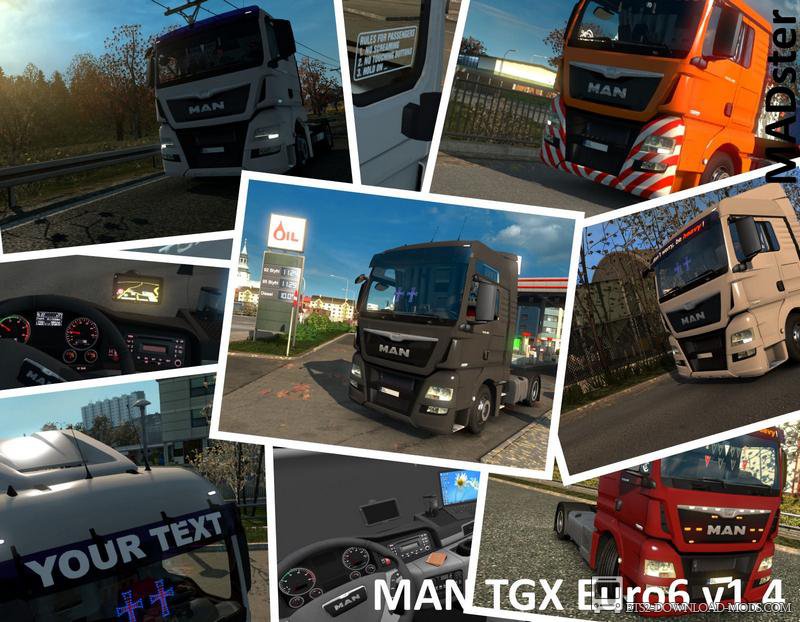 Грузовик MAN TGX Euro 6 v 1.4 + Скин для Euro Truck Simulator 2 (качественный тягач для ETS 2)