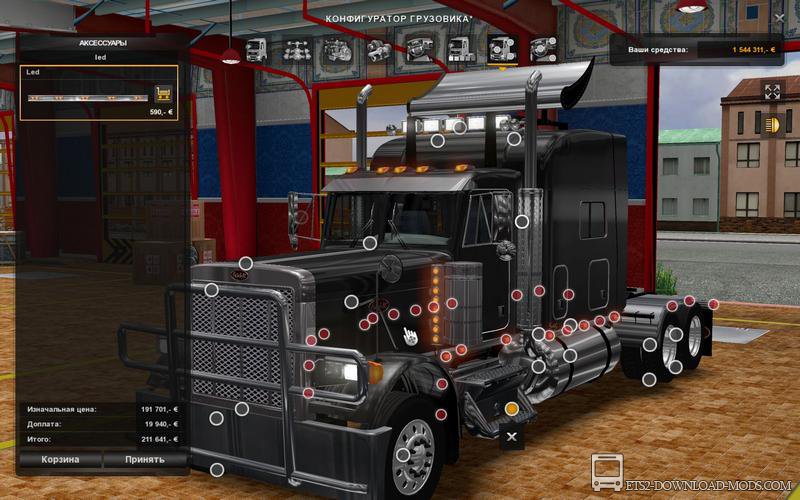 Грузовик Peterbilt 379 v 4.0 для Euro Truck Simulator 2 (тягач Петербилт 379 для ETS 2)